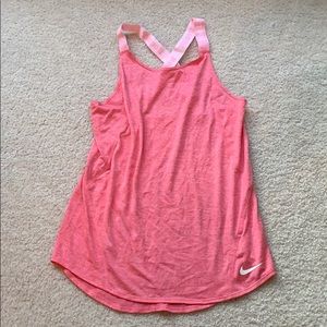 Girls pink nike tank top